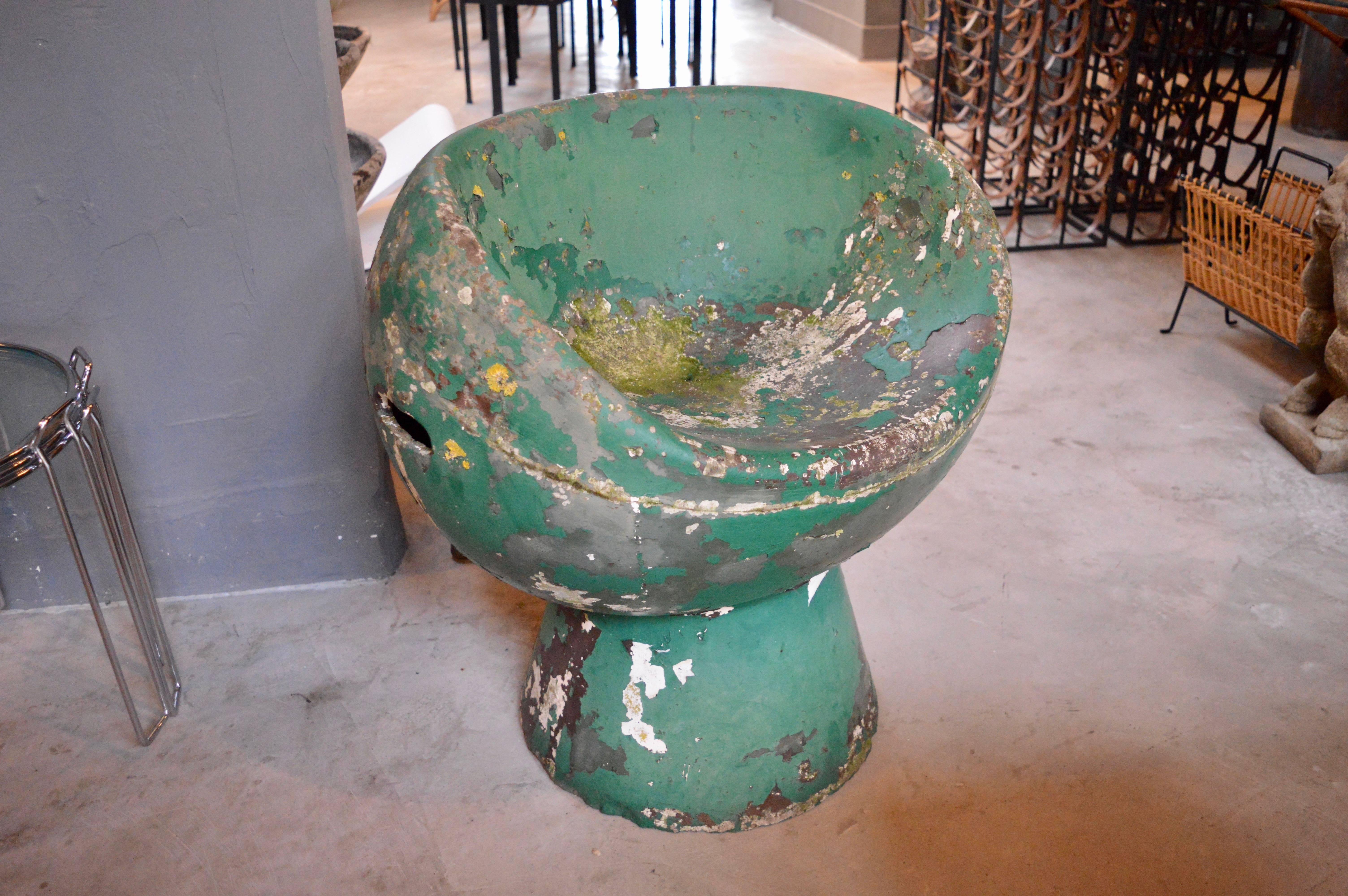 Swiss Rare Green Willy Guhl Concrete Mushroom Chair