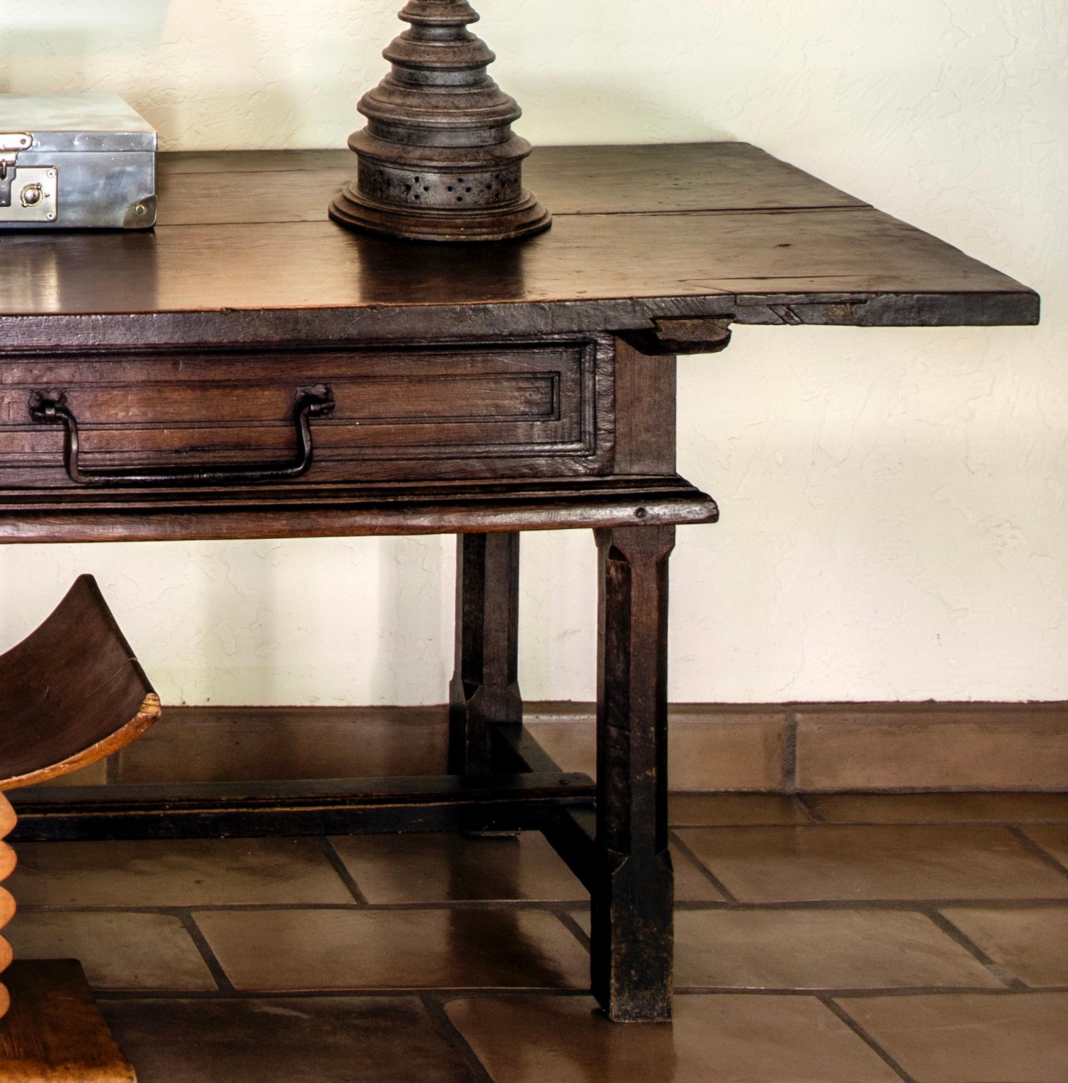 Rustic 18th Century Spanish Library Table