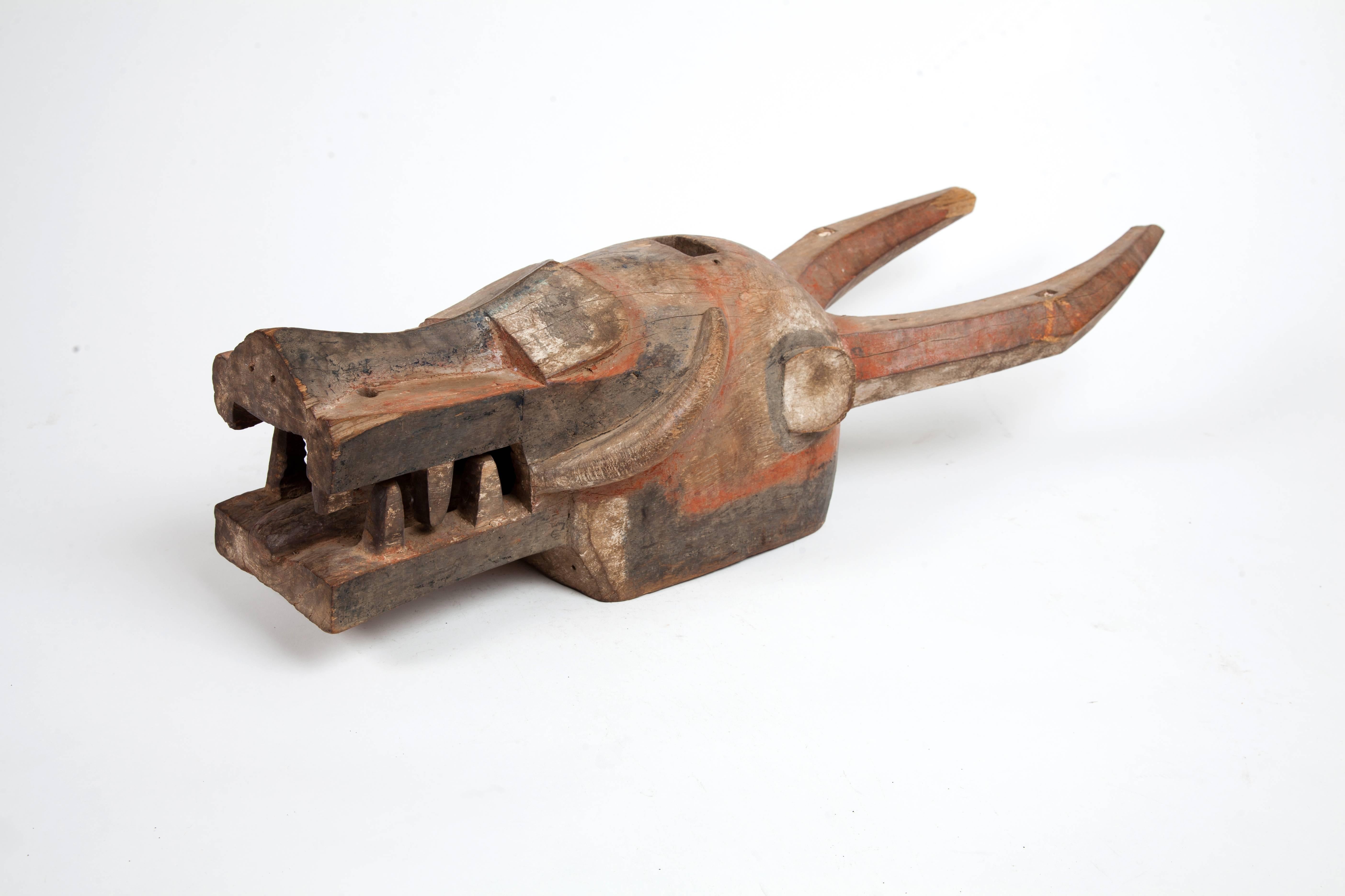 Tribal Antique African Senufo Cow Mask