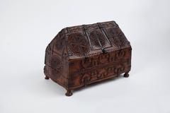 Antique English Carved Wooden Box