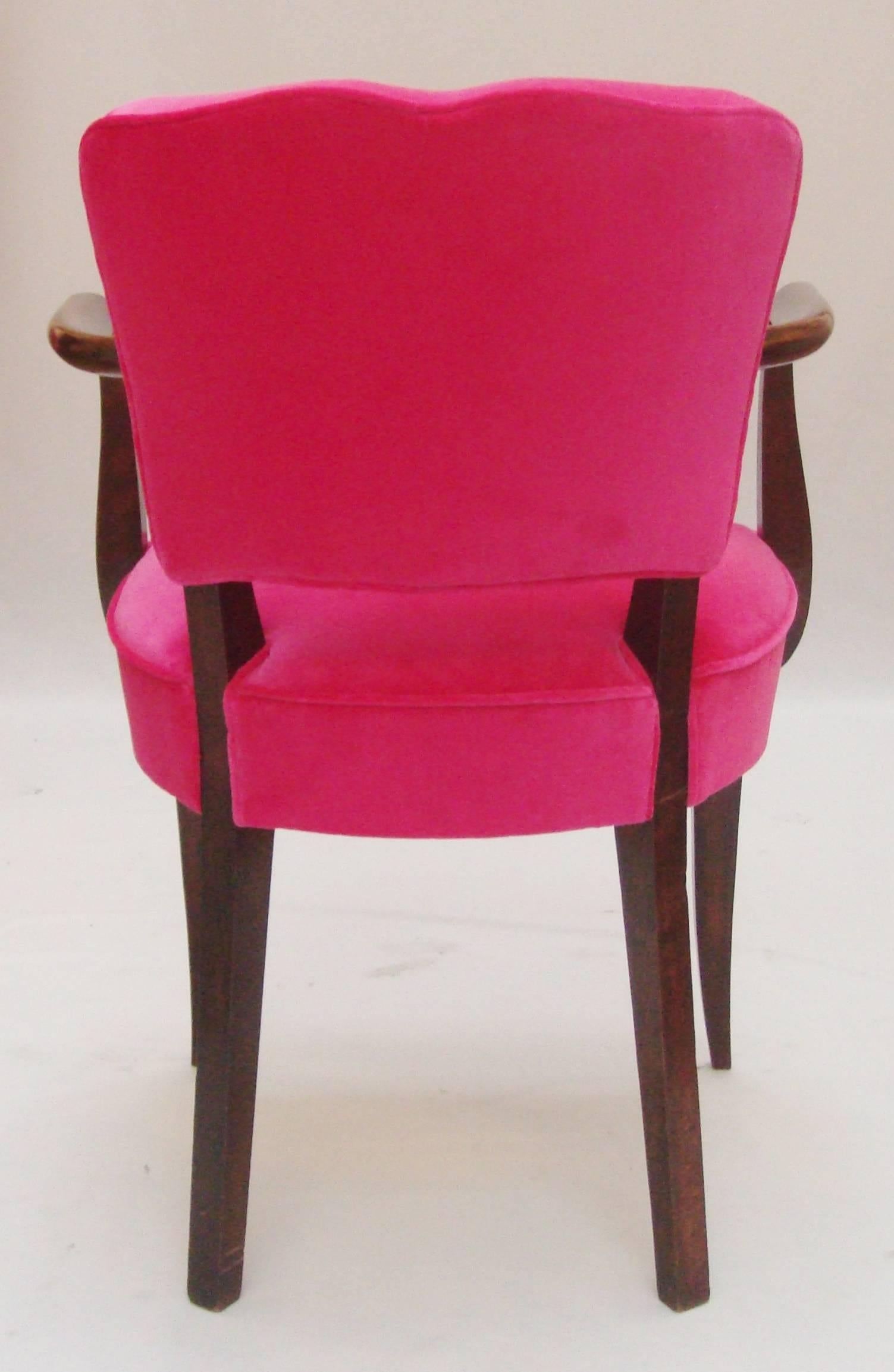 Pair of French 1940s Moustache-Back Bridge Chairs In Excellent Condition In London, GB