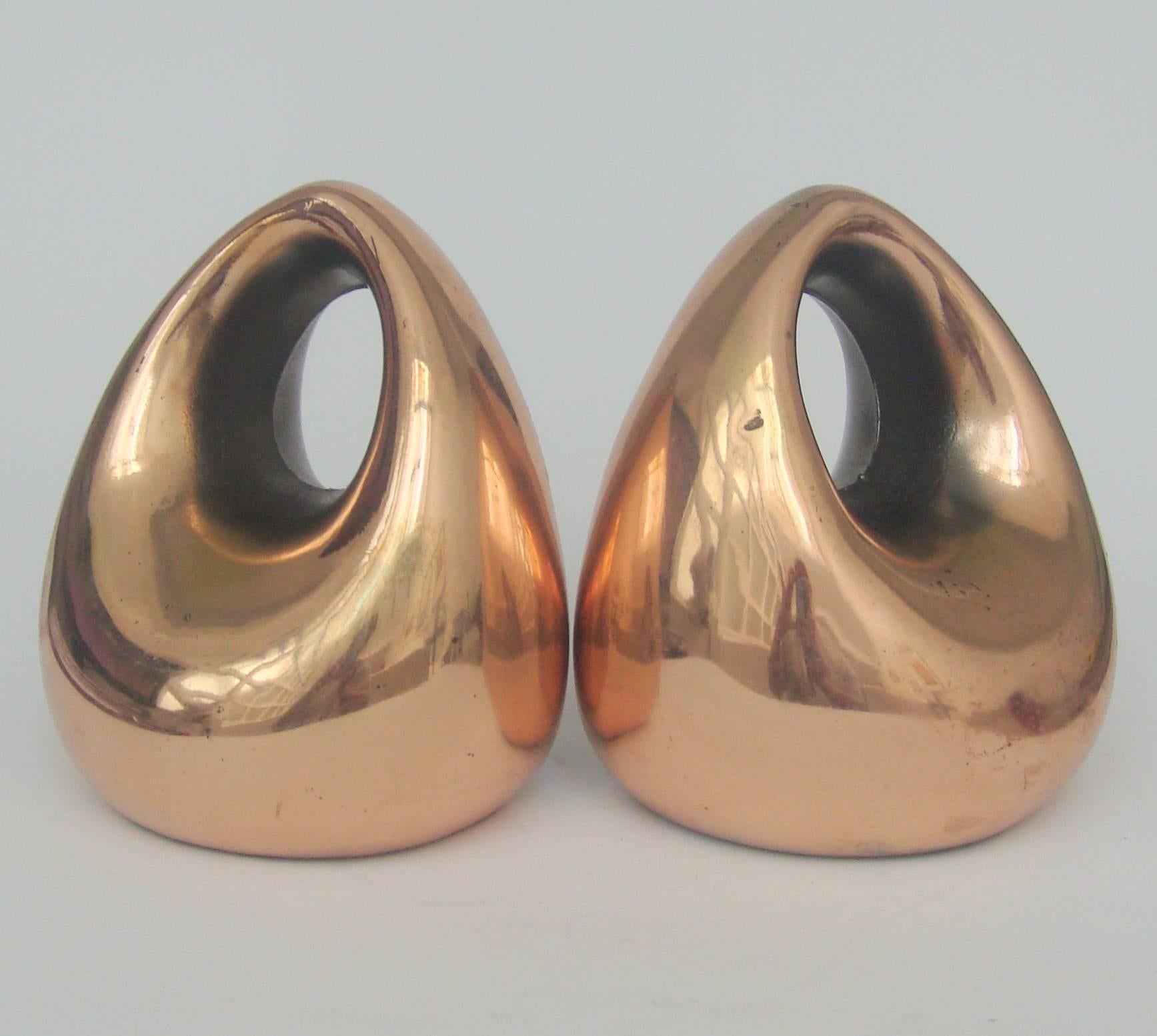 A pair of copper bookends designed
by Ben Seibel for Jenfred Ware.

 