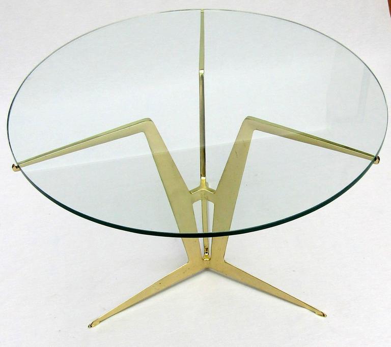 Italian 1950s Brass and Glass Side Table at 1stDibs