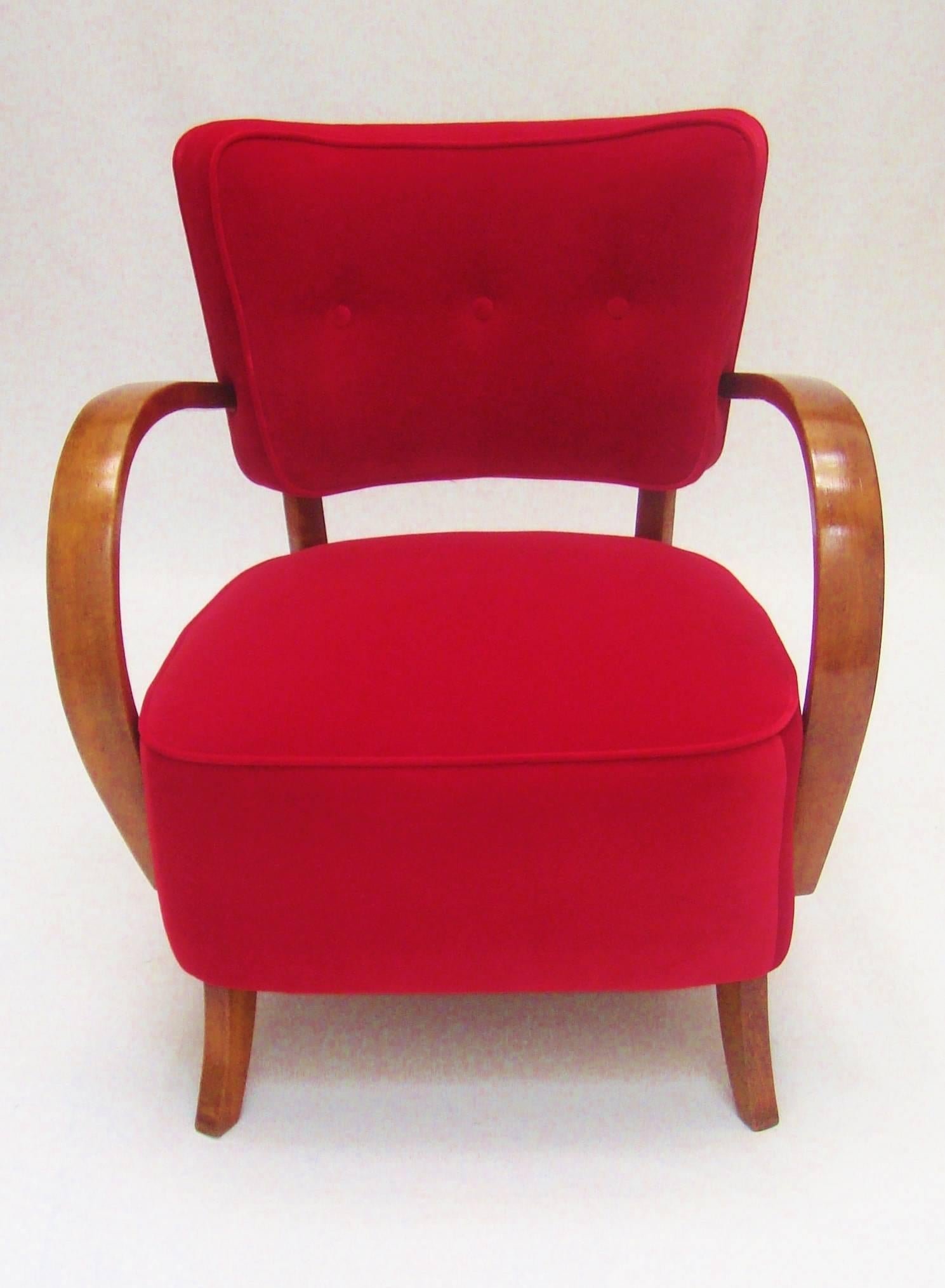 Pair of 1940s Armchairs Designed by Jindrich Halabala In Excellent Condition In London, GB