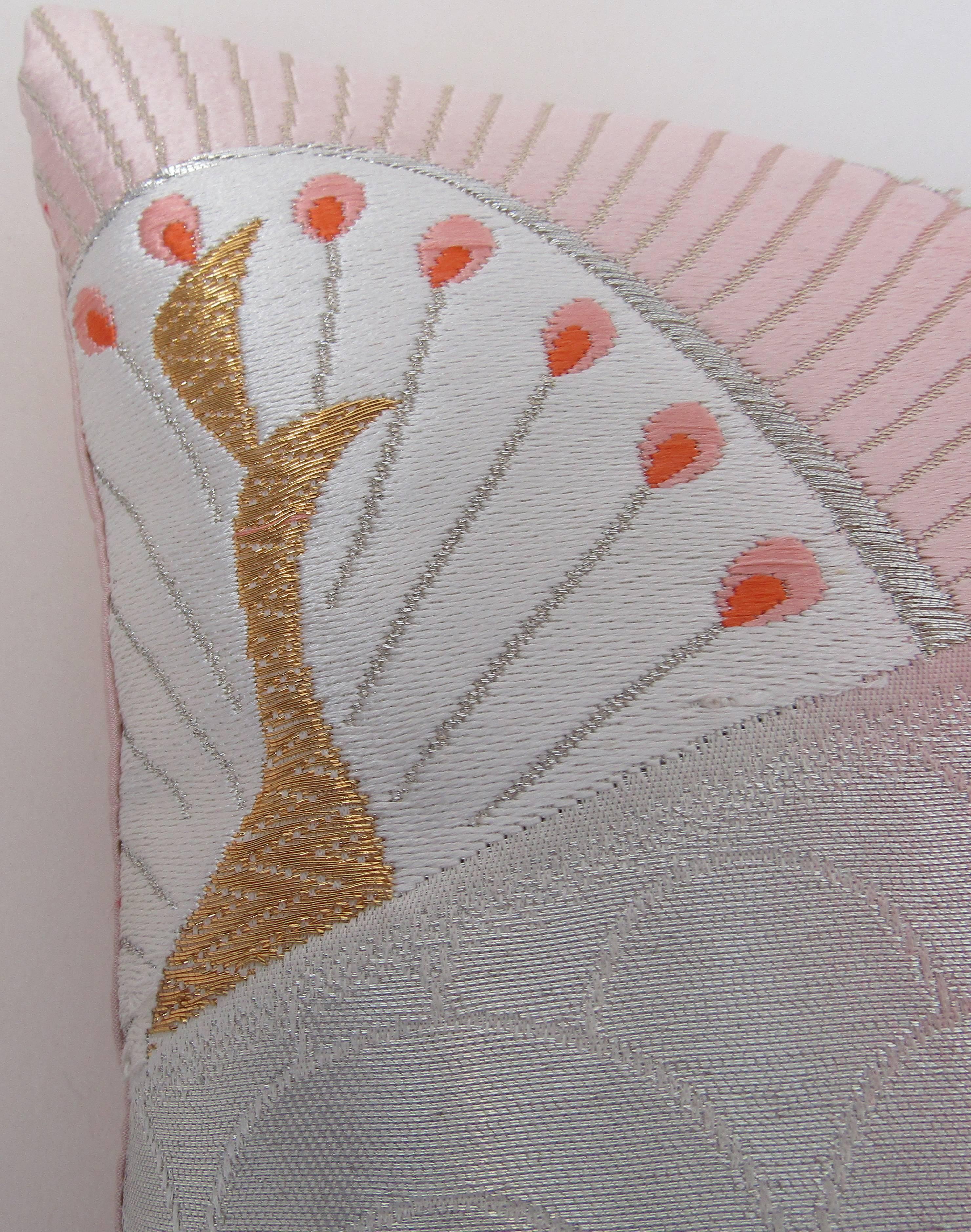 Art Deco Pair of Vintage Silk Luxury Obi Pillows