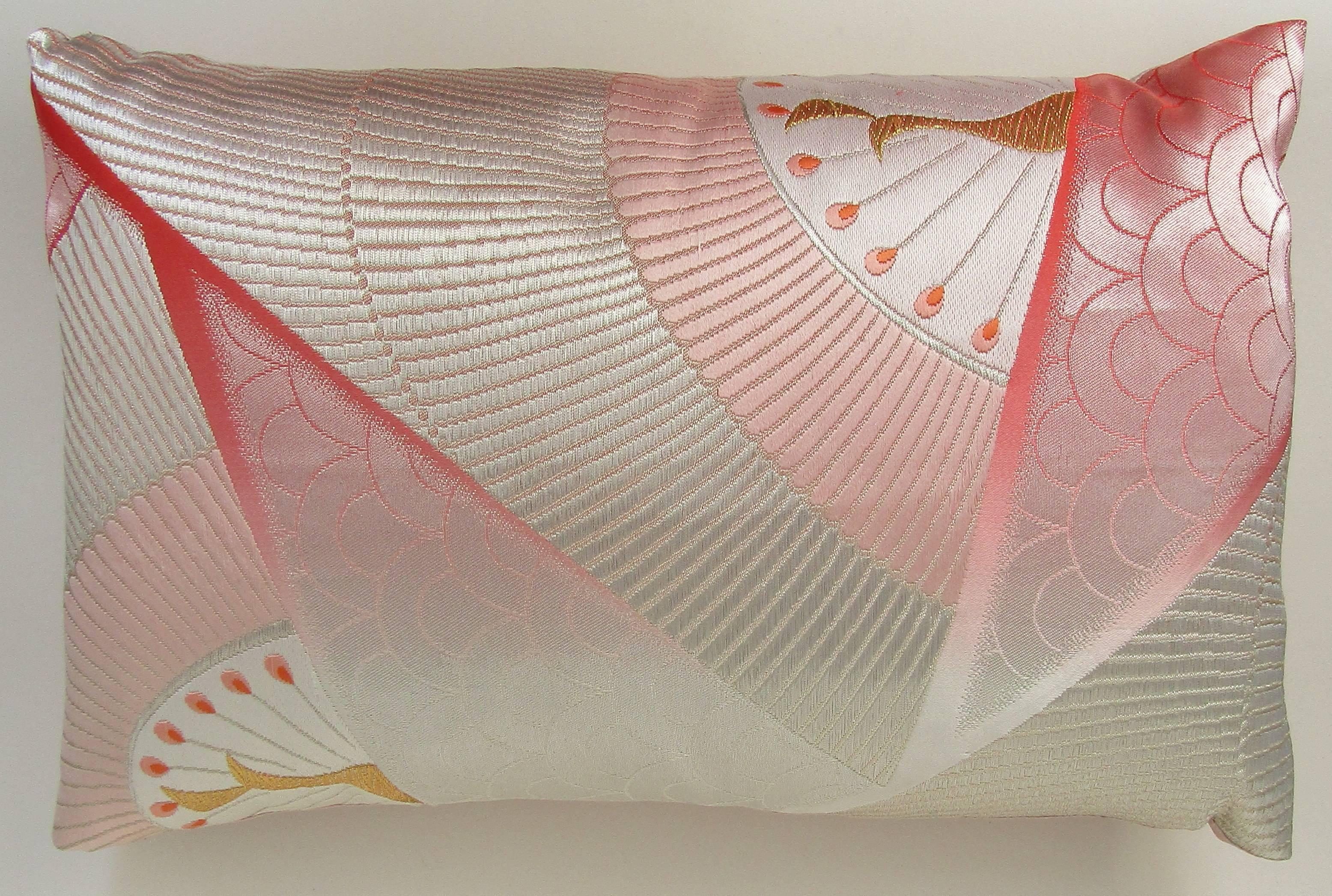 Japanese Pair of Vintage Silk Luxury Obi Pillows