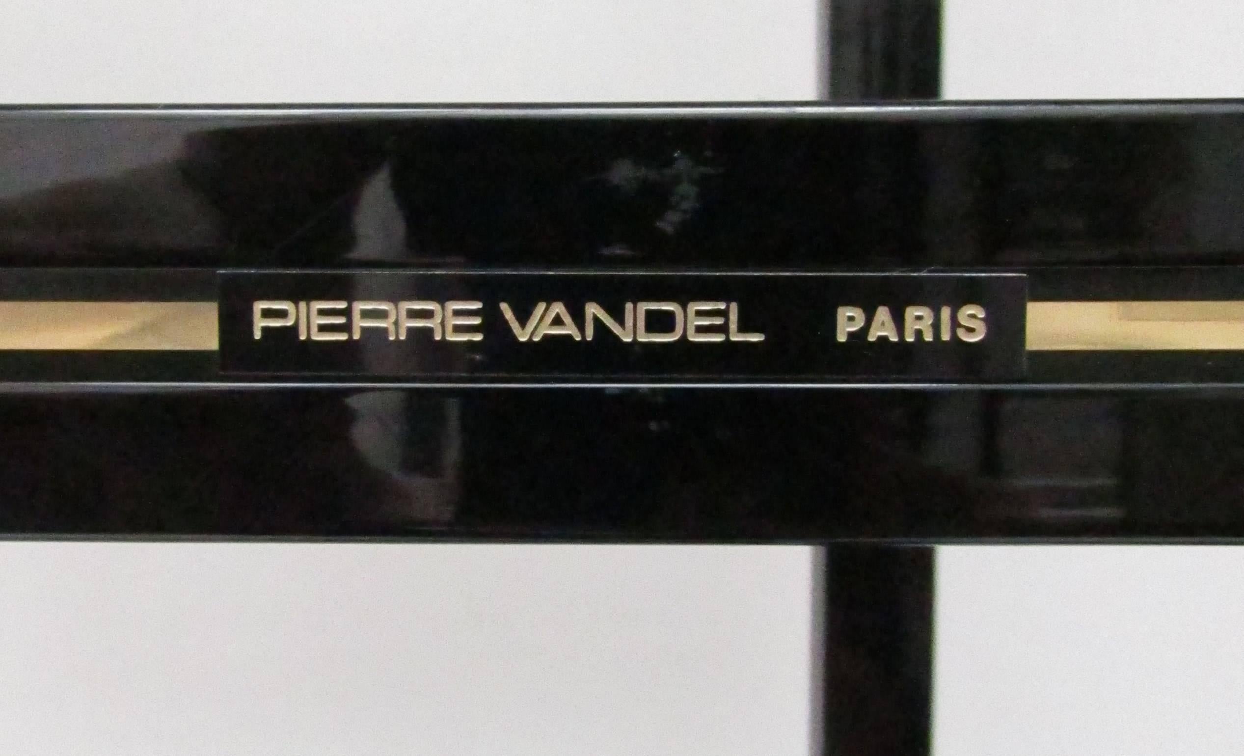 Late 20th Century French 1970s Black Lacquered Metal Étagère by Pierre Vandel