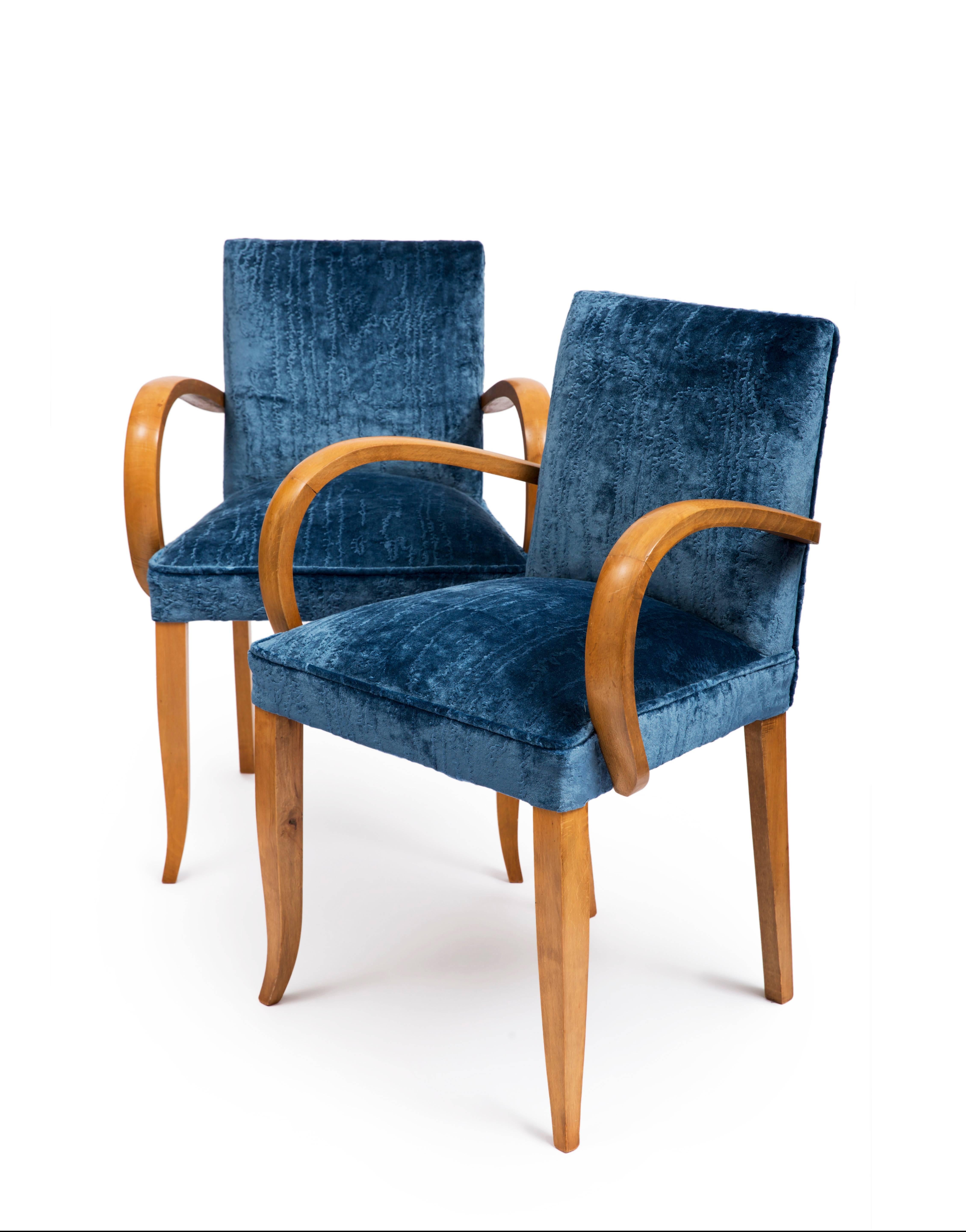 Pair of French Art Deco 1930s Bridge Chairs In Excellent Condition In London, GB
