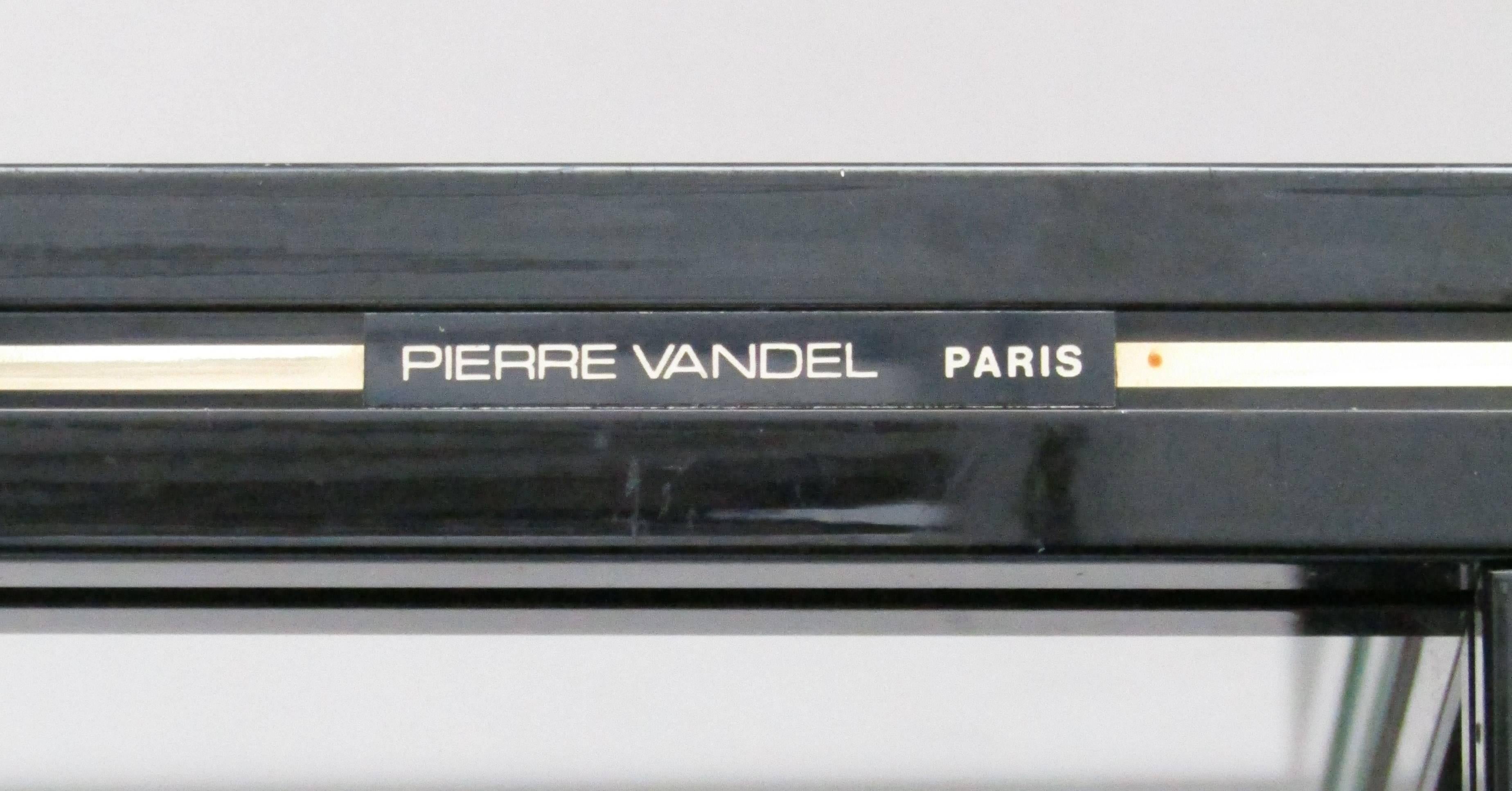 French 1970s Black Lacquered Metal Étagère by Pierre Vandel In Good Condition In London, GB