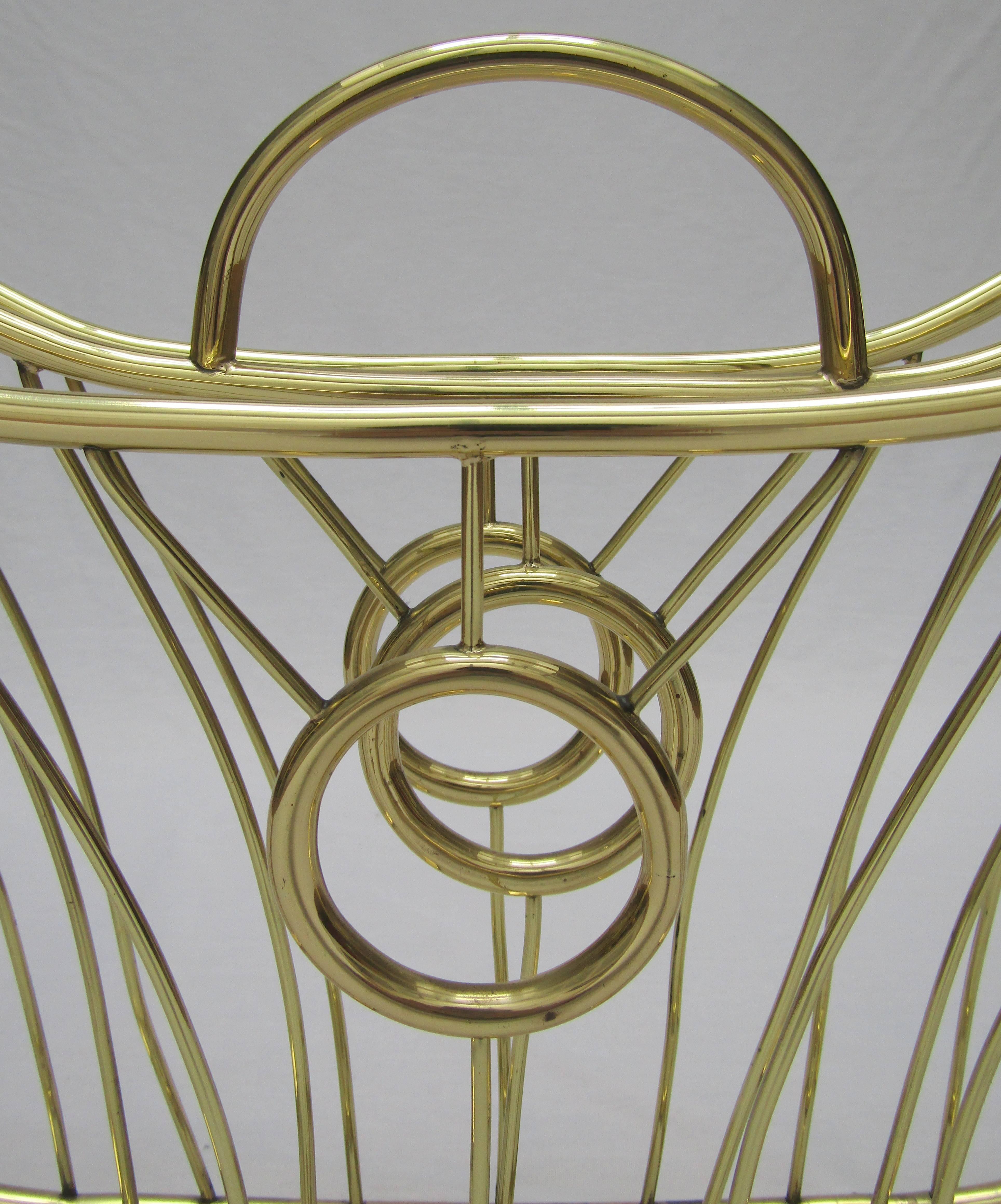 Italian 1950s Brass Magazine Rack In Excellent Condition In London, GB