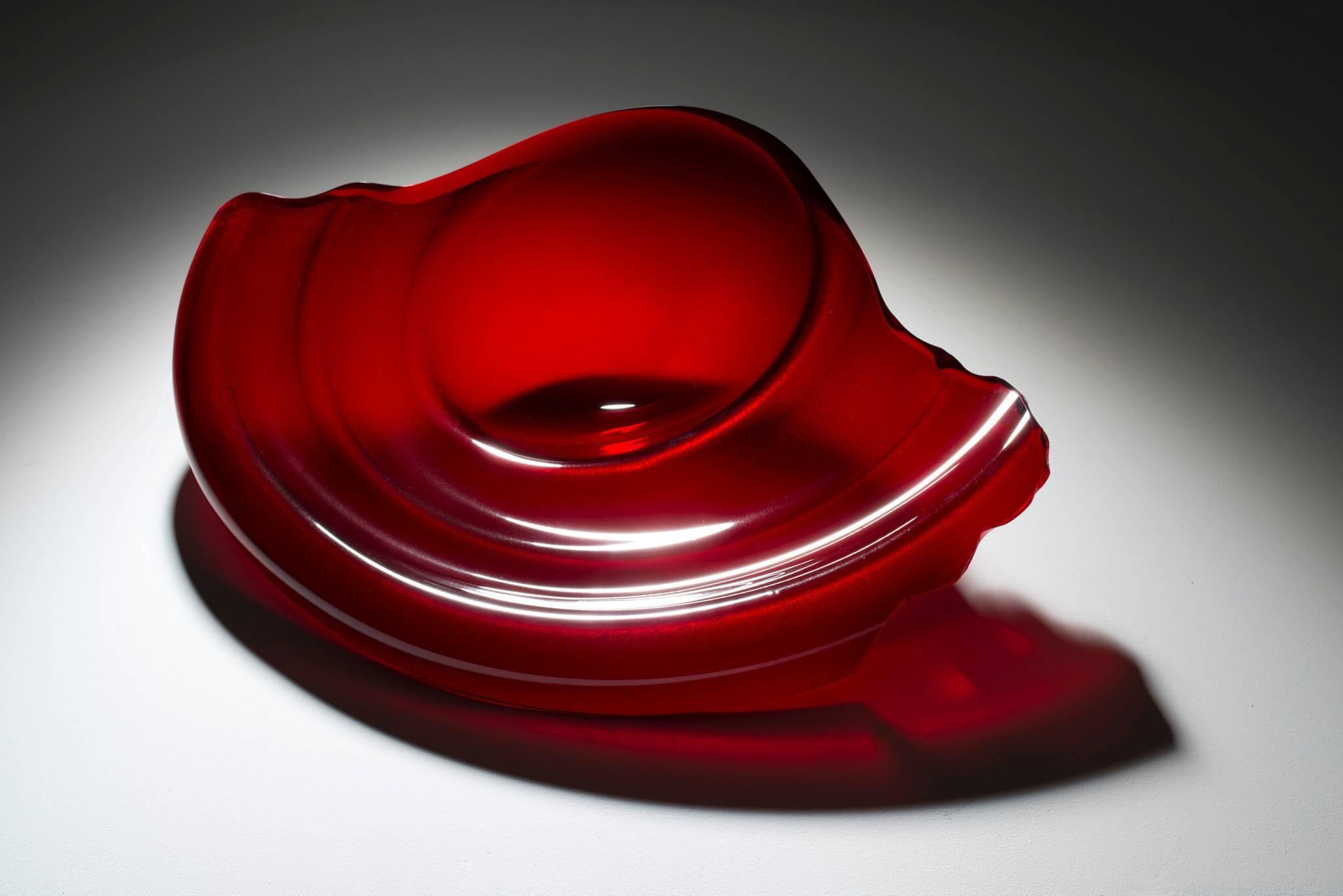 English Ruby Maelstrom Bowl by Danny Lane For Sale