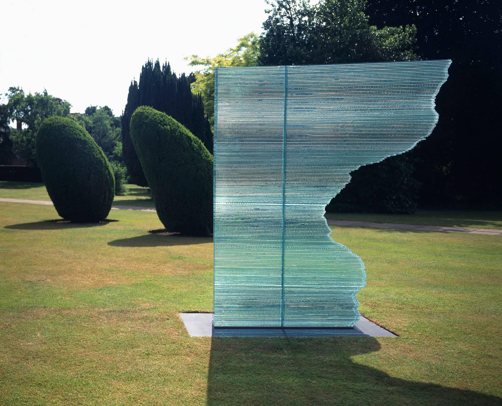 Contemporary 'Whole Apart' Outdoor Two Part Glass Sculpture For Sale