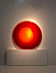 'Red Sun' Glass Wall Sculpture