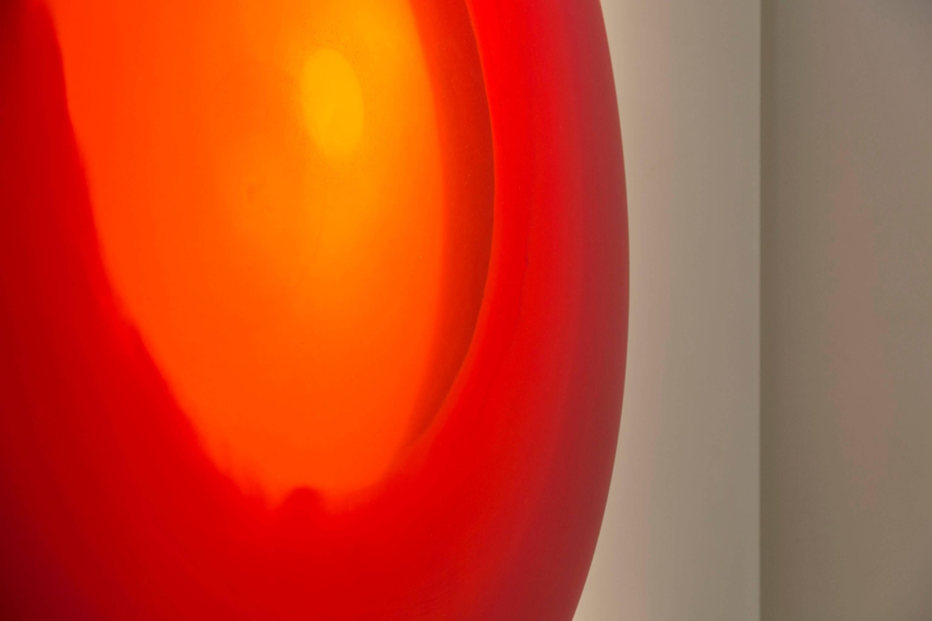 'Red Sun' Glass Wall Sculpture In Excellent Condition For Sale In London, GB