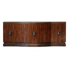Art Deco Inspired Drink Cabinet in Macassar Ebony with bronze Cobra Heads