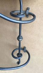 Mid Century wrought iron console table with gilded top