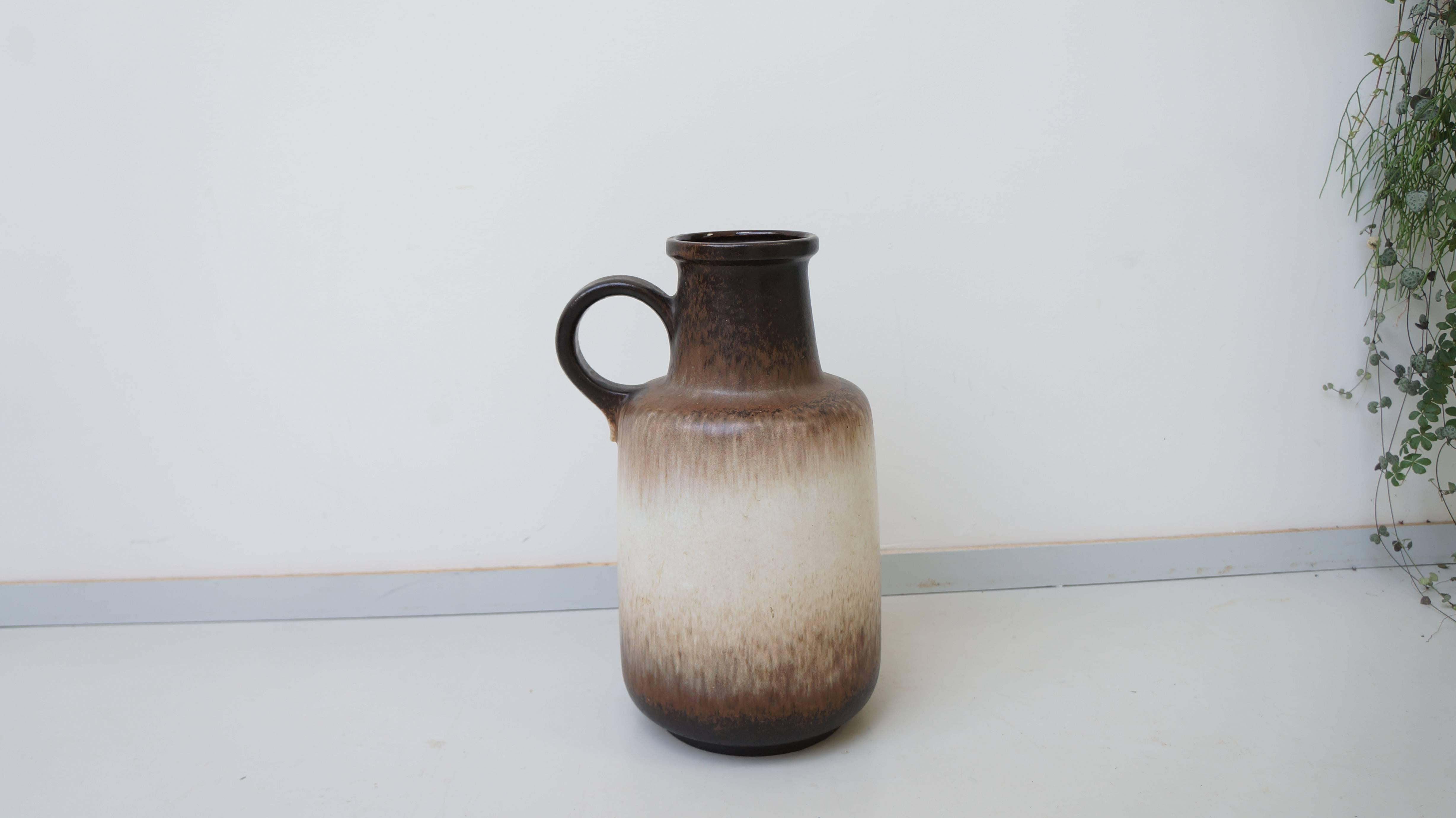 Large West Germany Floor Vase in Brown by Scheurich, 408-40 Keramik Pottery In Excellent Condition In Rotterdam, NL