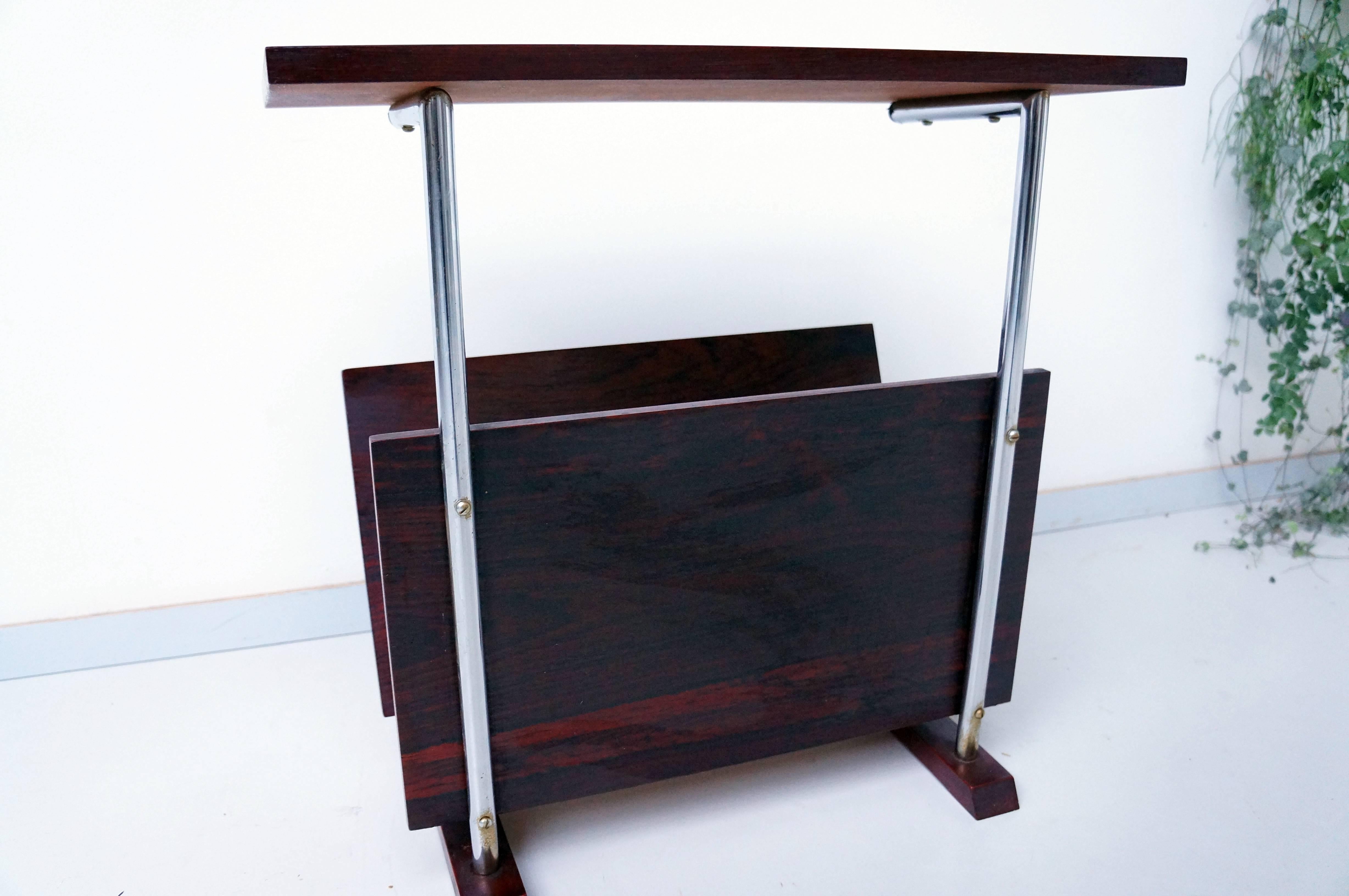 Mid-Century Modern Mid-Century Magazine Table Rack Stand Rosewood 1960s For Sale