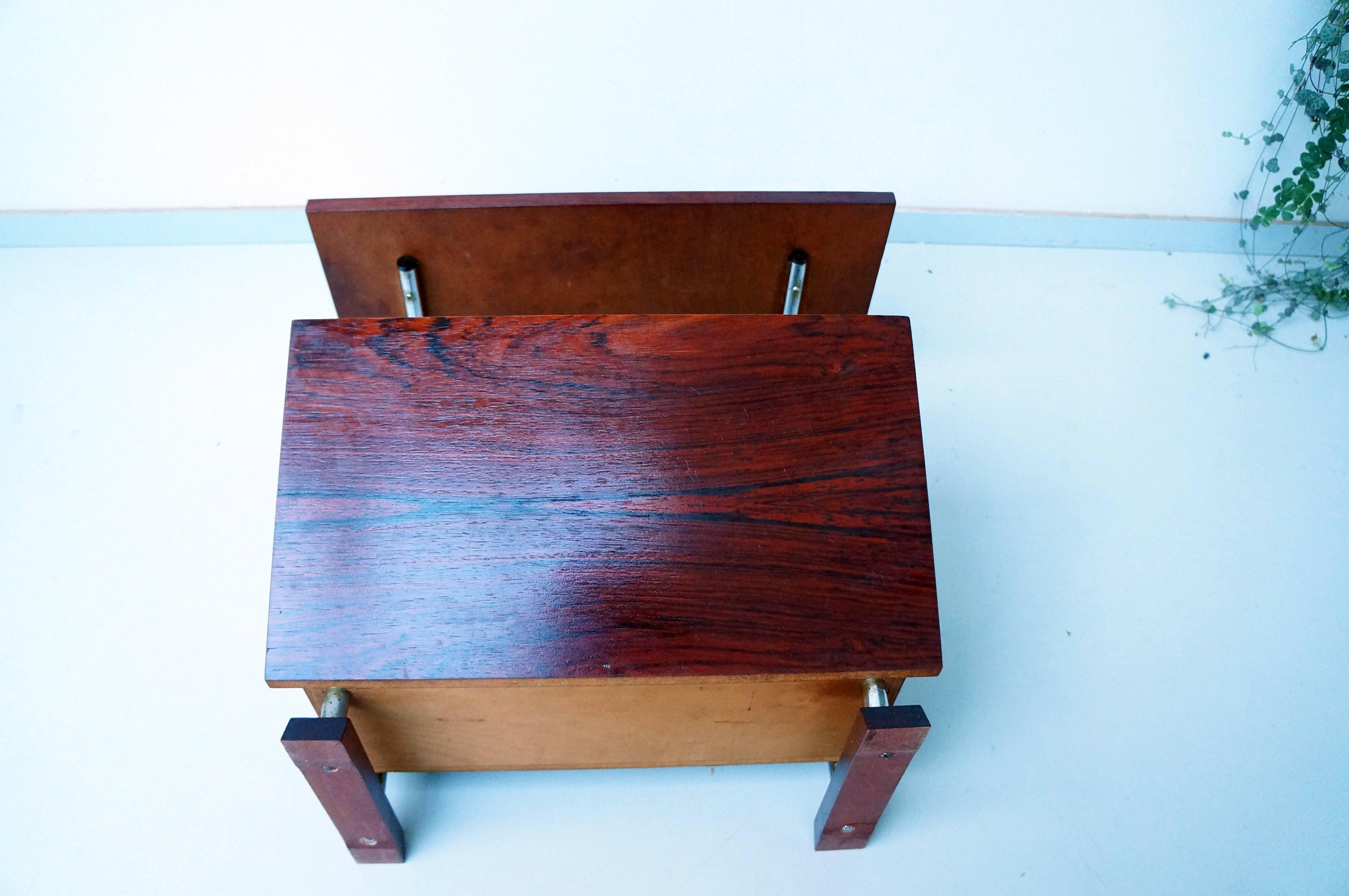 Mid-Century Magazine Table Rack Stand Rosewood 1960s In Good Condition For Sale In Rotterdam, NL