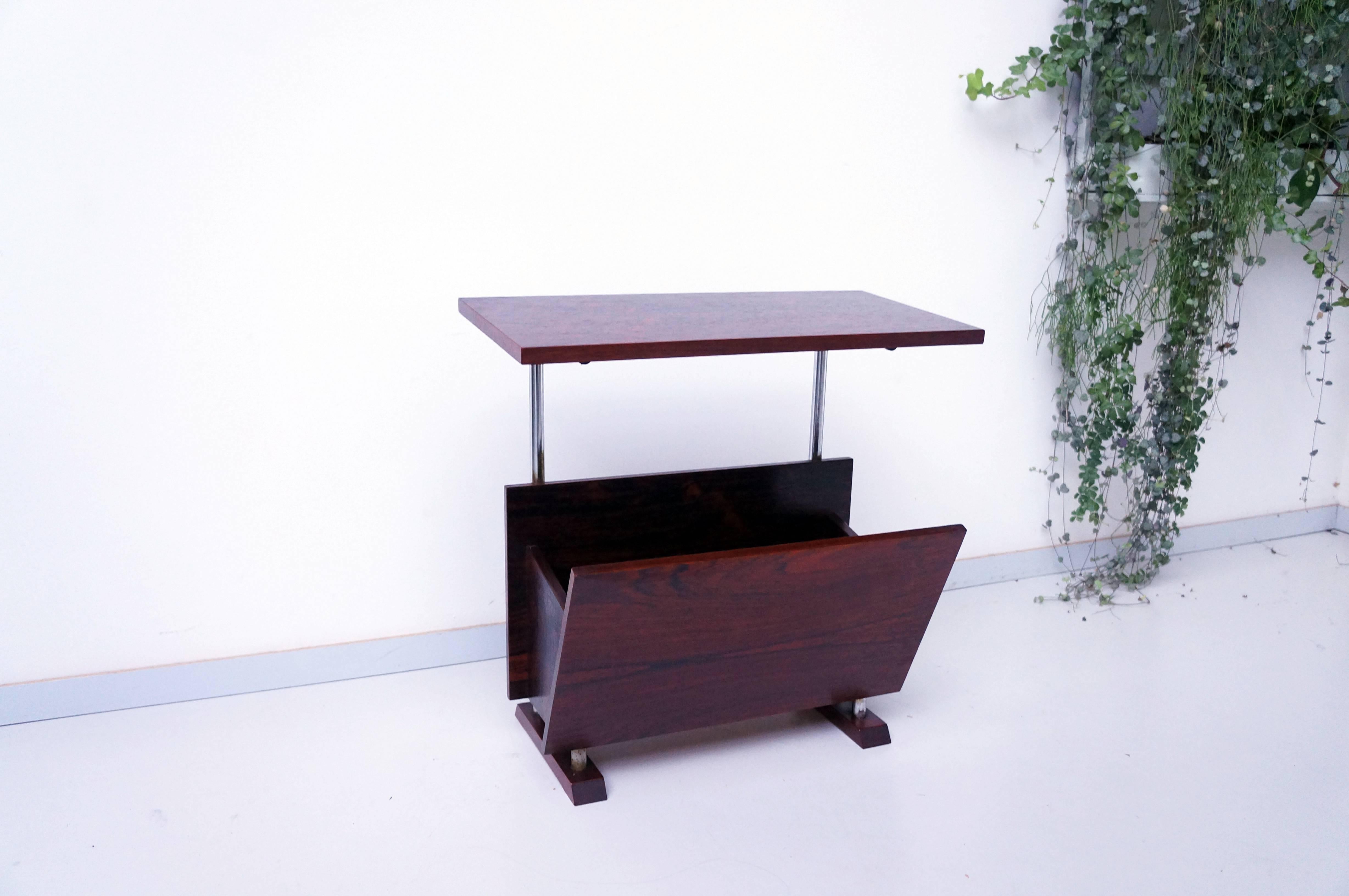 Mid-20th Century Mid-Century Magazine Table Rack Stand Rosewood 1960s For Sale
