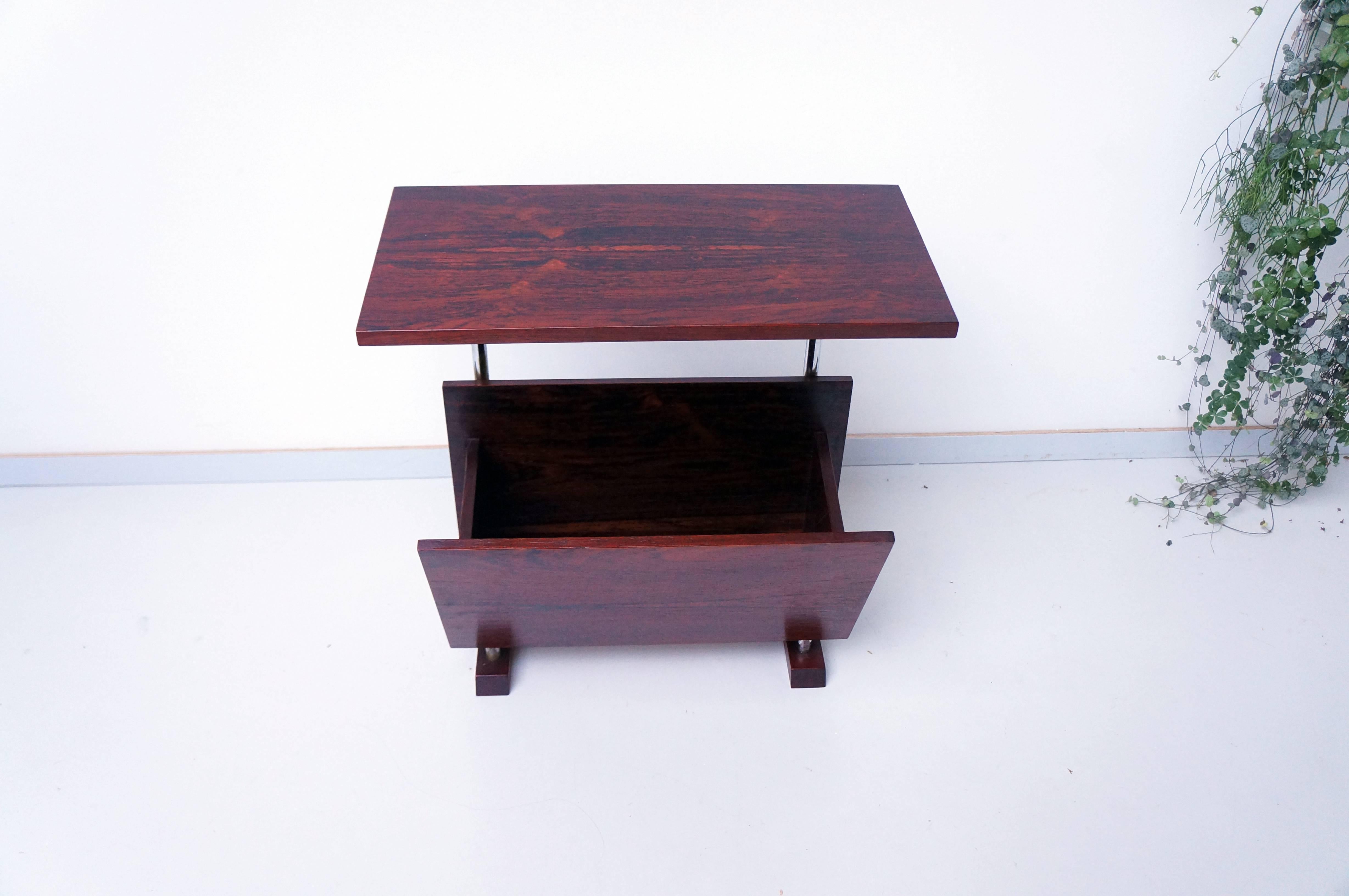 Mid-Century Magazine Table Rack Stand Rosewood 1960s For Sale 1