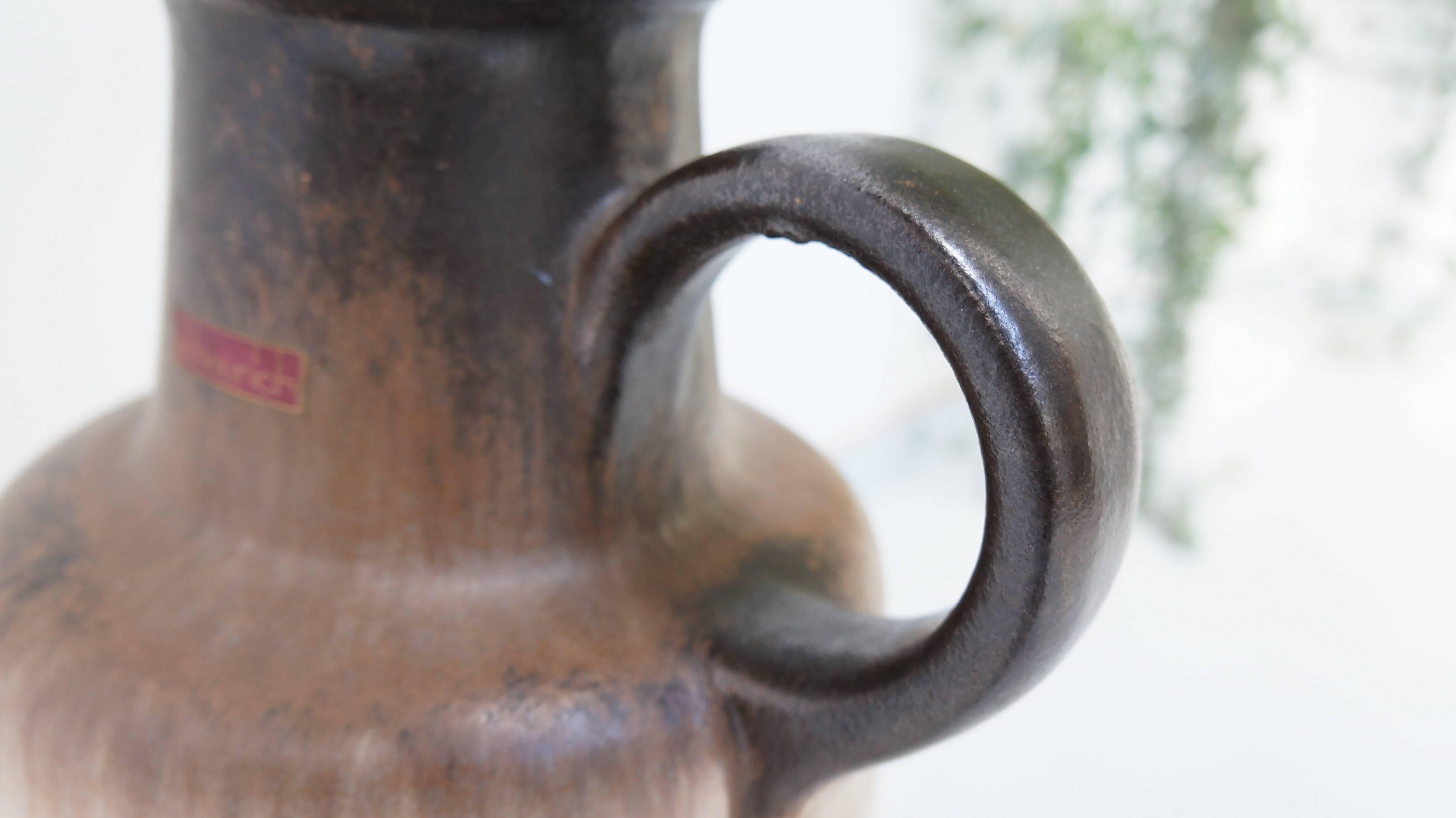 Large West Germany Floor Vase in Brown by Scheurich, 408-40 Keramik Pottery 2