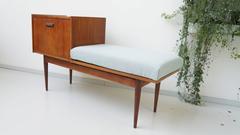 Vintage Mid-Century Telephone Cabinet Bench, 1950s