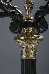 19th Century Pair of French Gilt Brass Candelabra