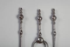 English Steel Set of Three 18th Century Georgian Fire Tools