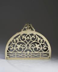 English Brass Pierced Demilune Footman, 19th Century