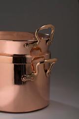 English, Copper Two Part Steamer with Bell Metal Handles Kitchen Cookware