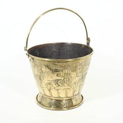 Dutch Embossed Brass Flatwood Bucket