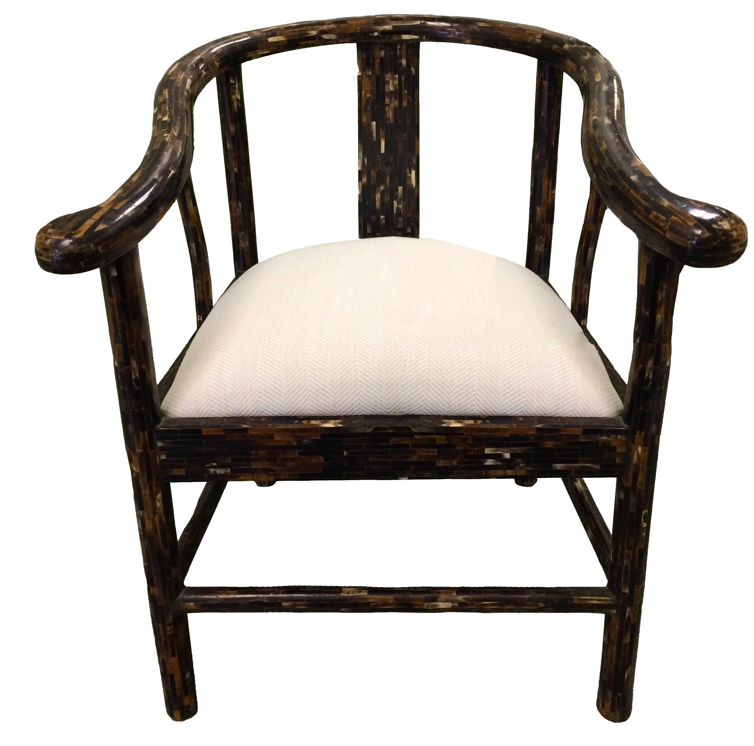 Enrique Garcel Tessellated Horn Horseshoe Chair