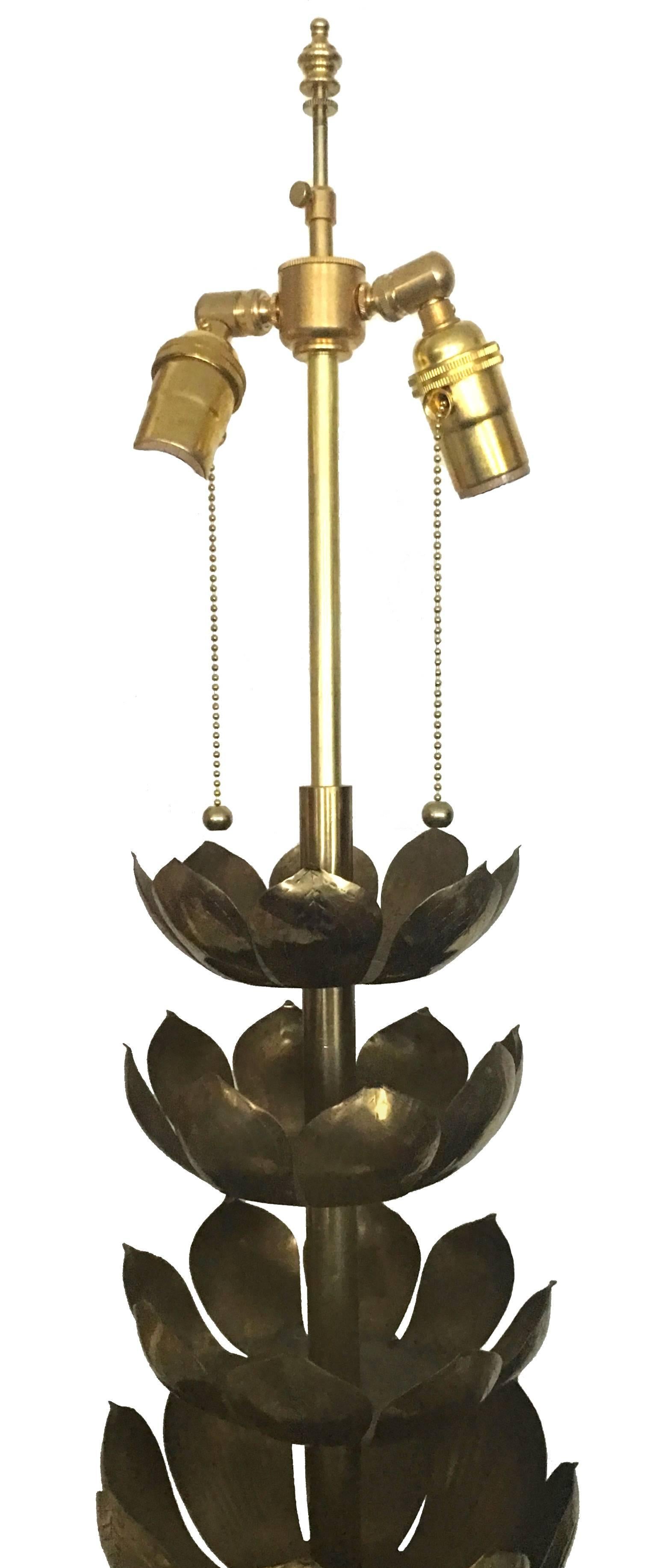brass lotus lamp