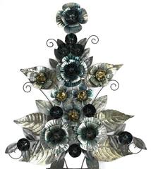 Mexican Hanging Tin Floral Decorative Urn