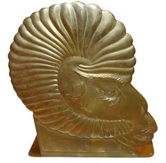 Pair of Brass Ram Bookends