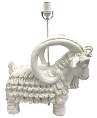 Mid-Century Chalky White Plaster Ram Table Lamp