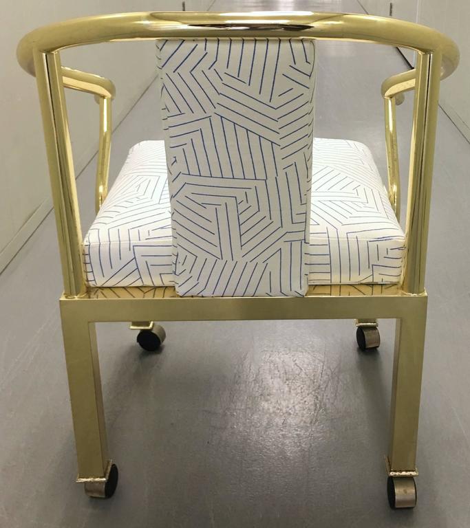 Polished Brass Horseshoe Desk Chair by DIA at 1stDibs