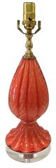 Lampada in vetro arancione di Murano di Barovier e Toso