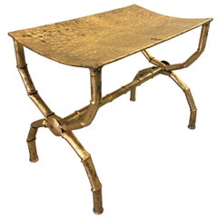 Italian Gilt Metal Bamboo Bench 12