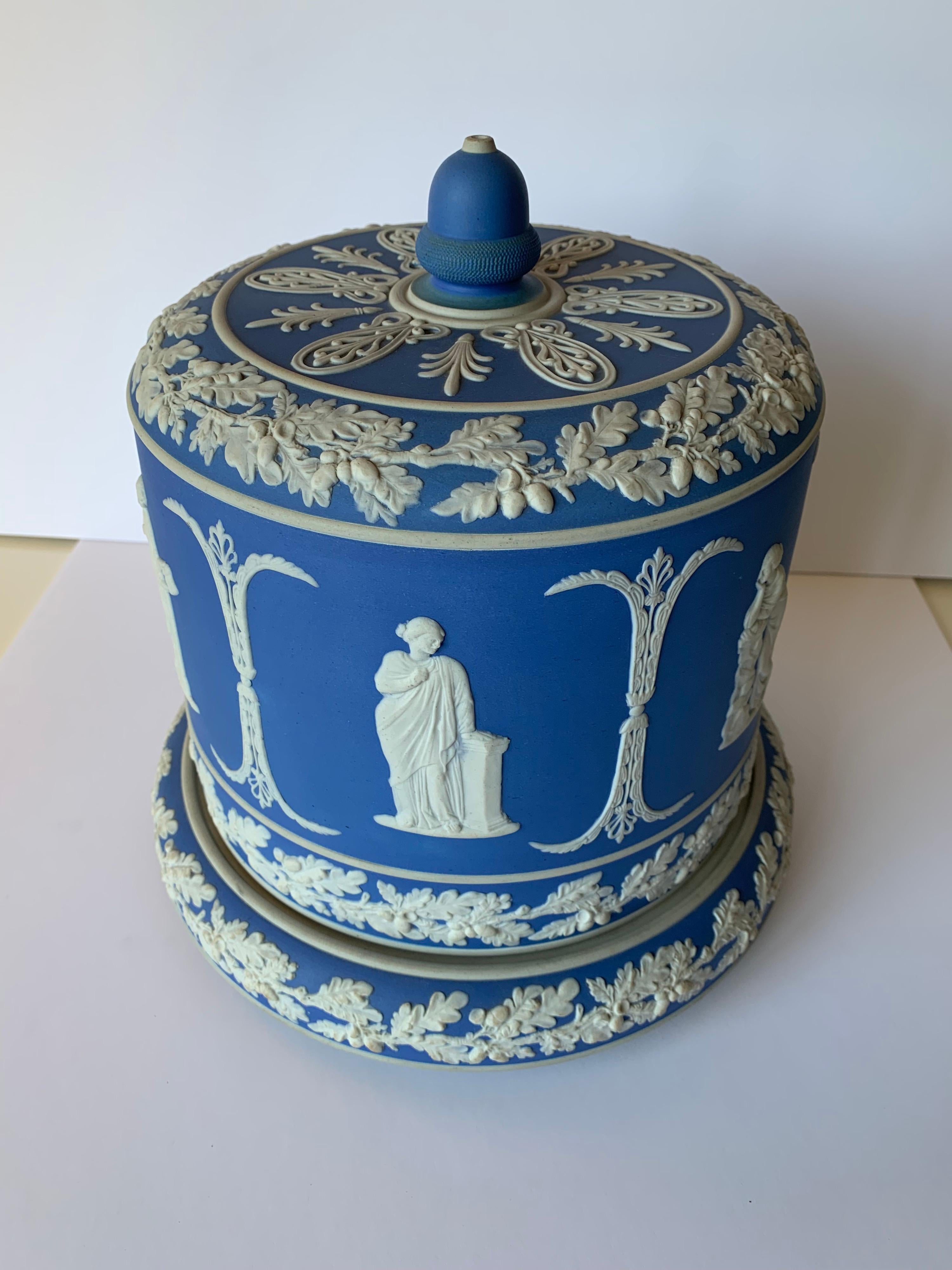Porcelain Wedgwood Blue Jasperware Cheese Dome
