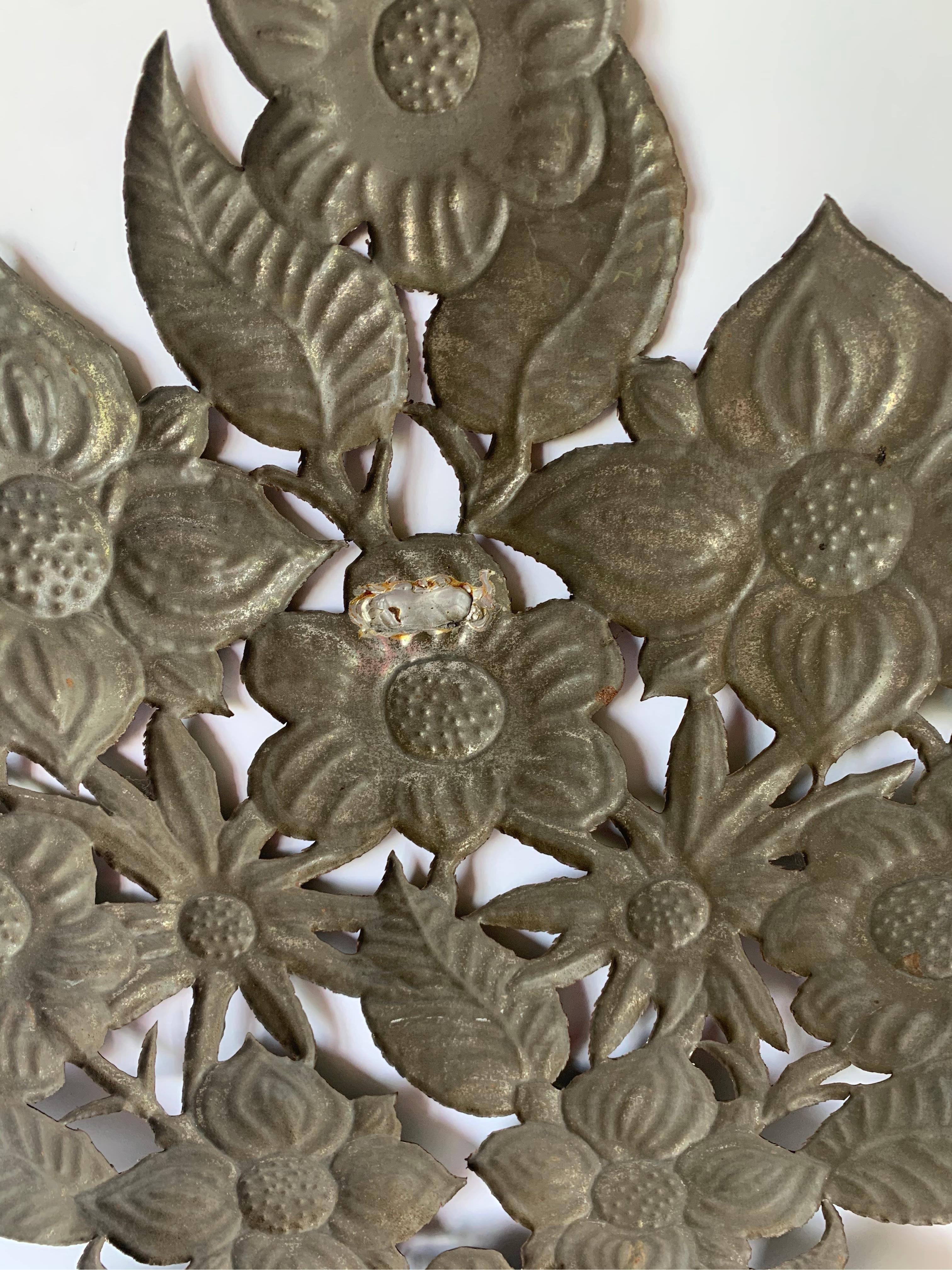 Mexican Tin Flower Wall Hanging Decoration 2