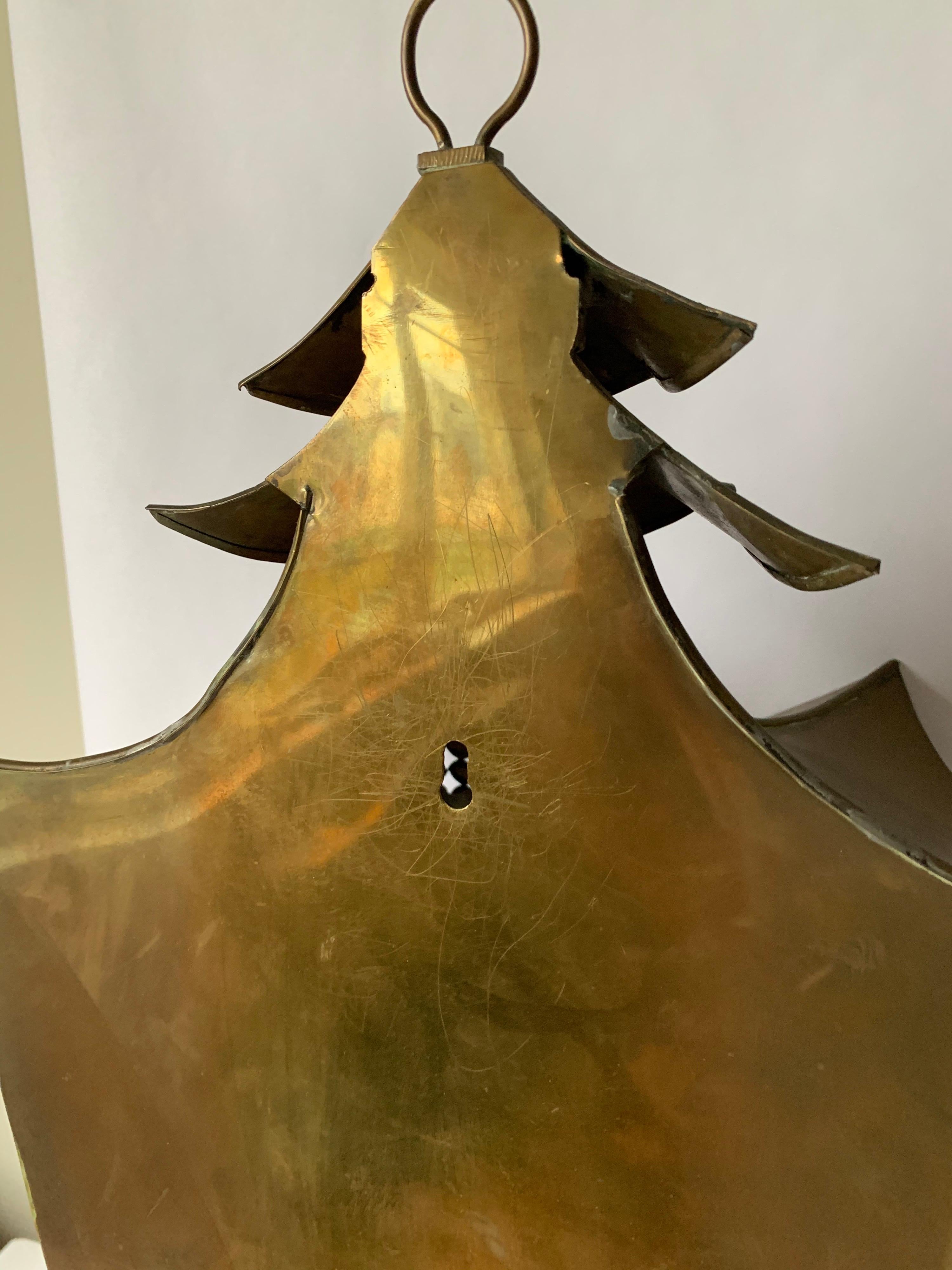 Italian Brass Pagoda Large Sconce For Sale 8