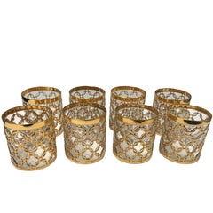 Set of Seven Imperial Glass Co. Golden Links Glasses