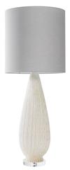 Pair of Mid-Century Monumental Tall Murano White Lamps