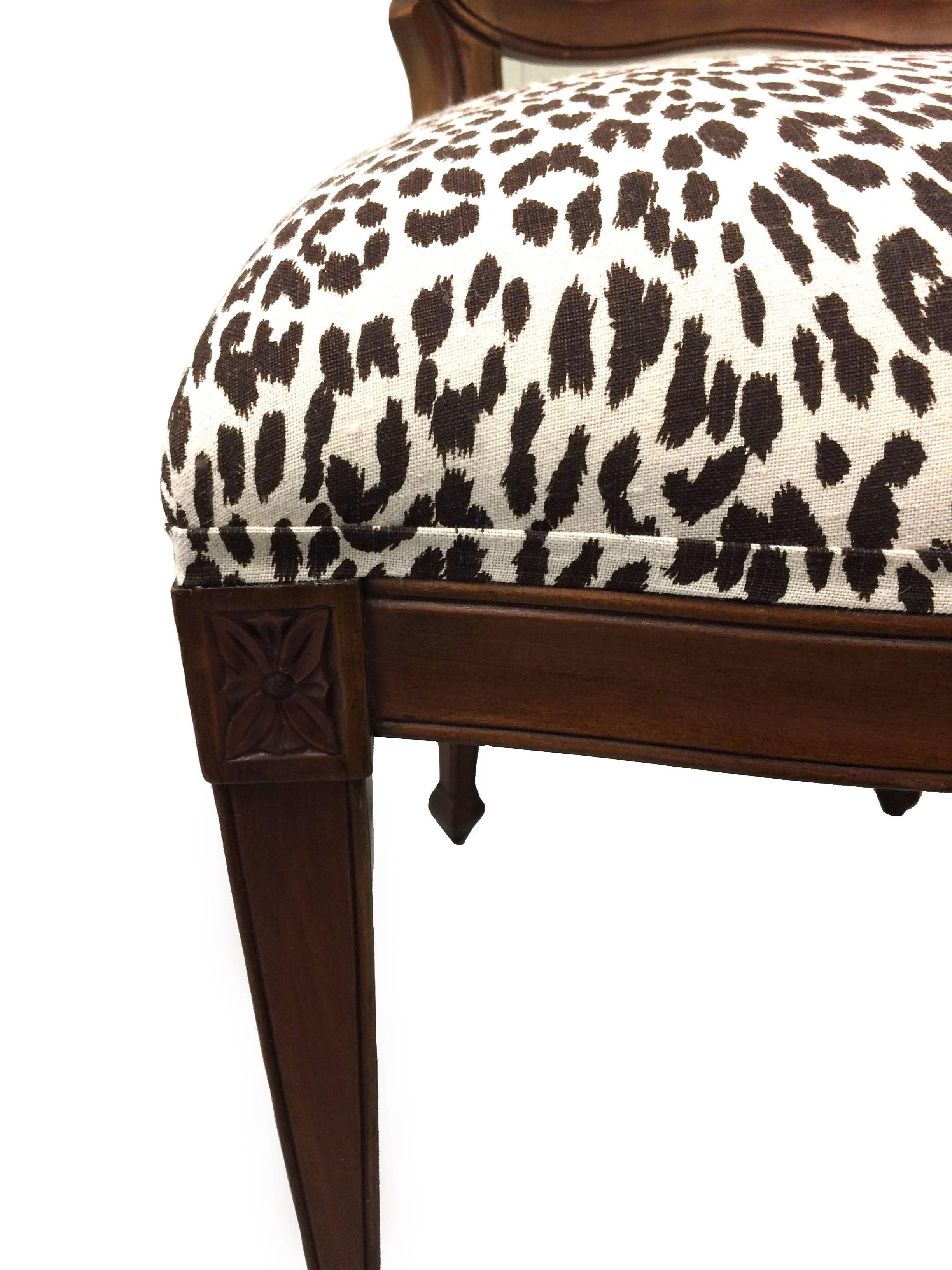 Pair of Hollywood Regency Tassel-Motif Leopard Chairs 1