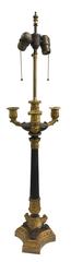 19th Century French Empire Candelabra Lamps, Pair