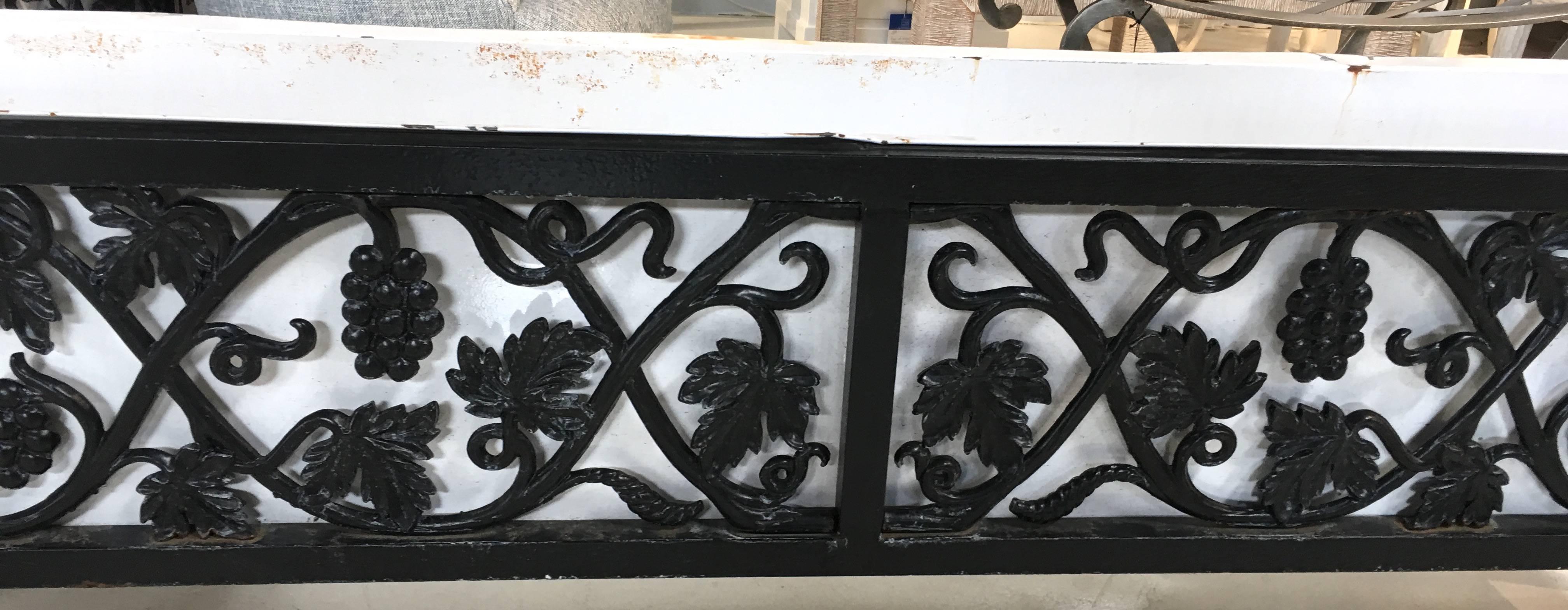 Painted Pair of 19th Century Black Cast Iron Box Planters