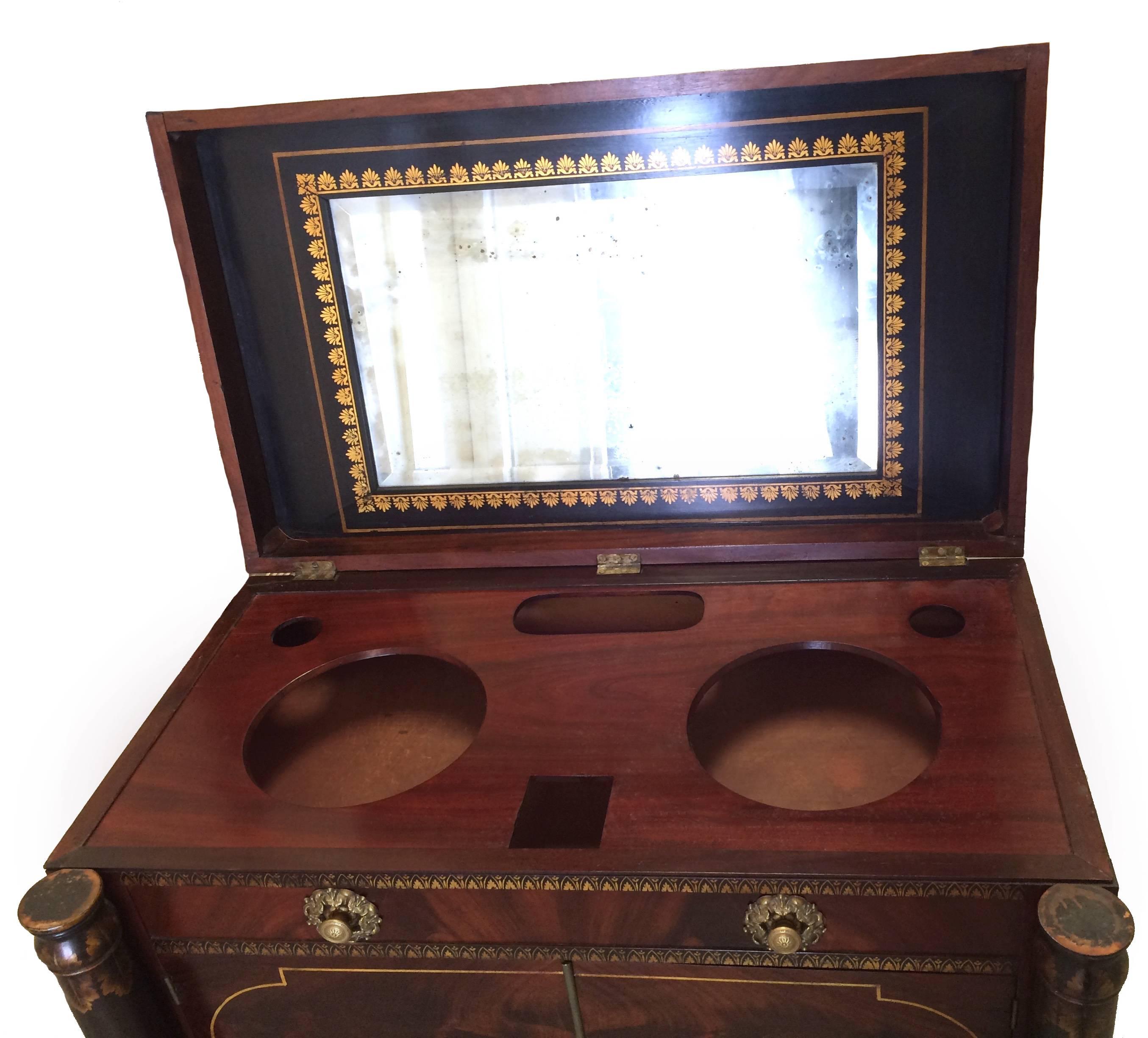 American Empire Mahogany Washstand/ Bar Cabinet, circa 1835, New York 6