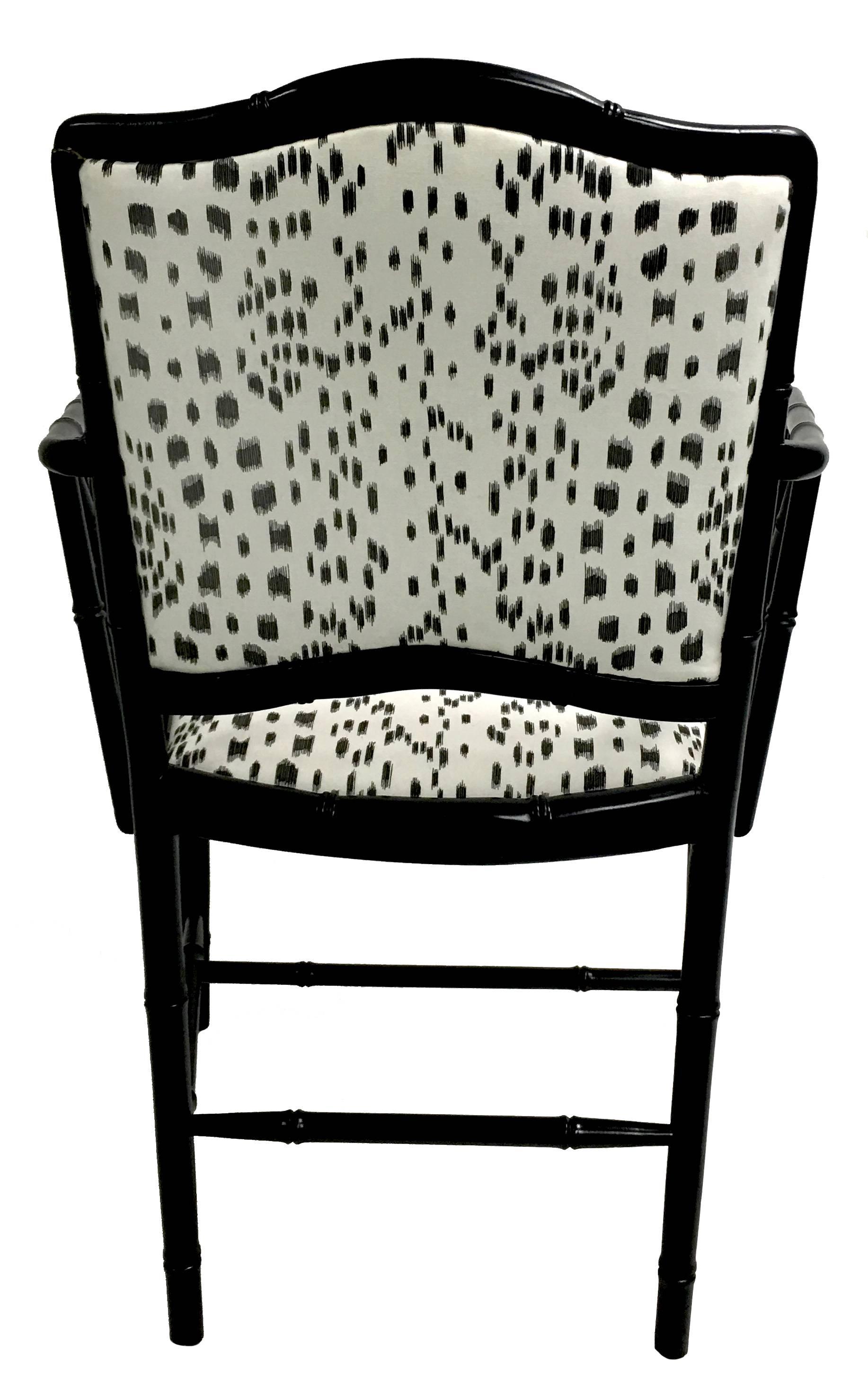 Chinoiserie Black Faux Bamboo Brunschwig Fils Les Touches Armchair